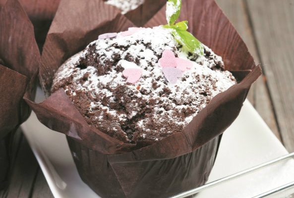 Receita de muffins de chocolate e avelãs