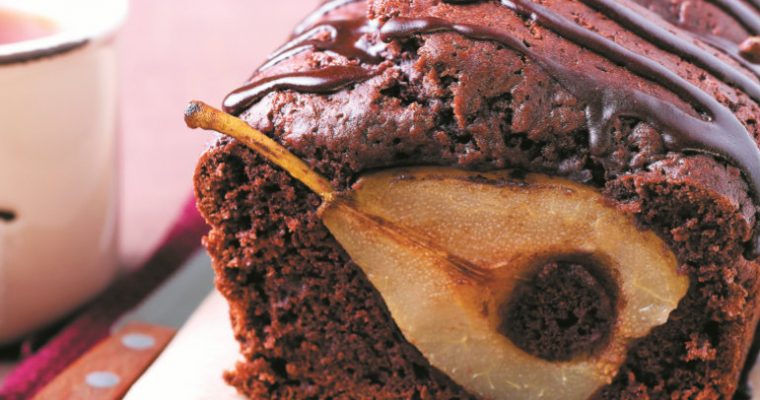 O original bolo de chocolate com pera