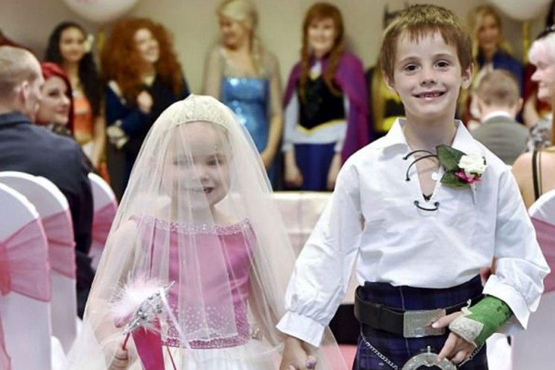 Menina com cancro terminal realizou o sonho de ter um casamento de conto de fadas