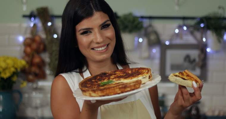 Quiche com sobras de frango assado