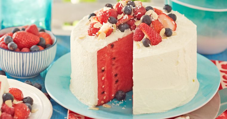 Receita fresca de bolo de melancia