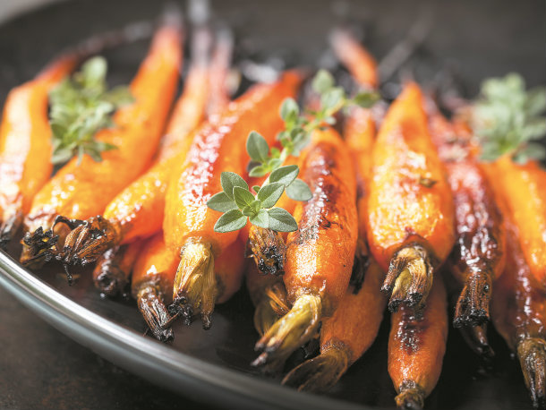 Cenouras assadas com tomilho
