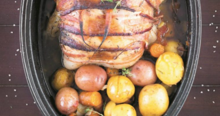 Receita de frango assado com bacon