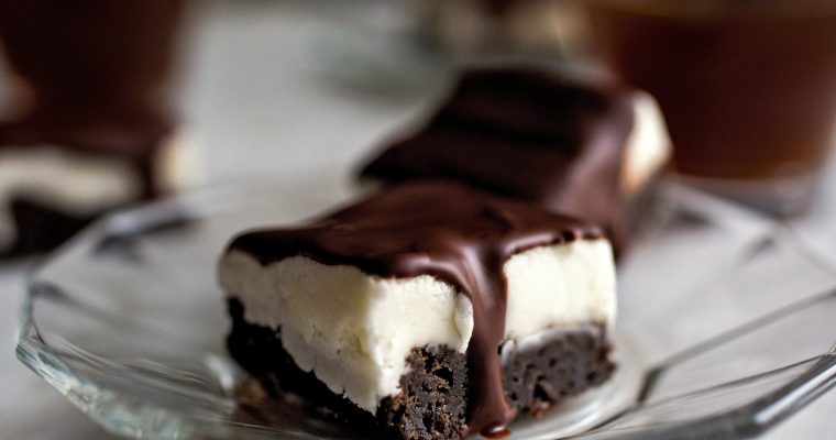 Receita de quadrados de chocolate e menta