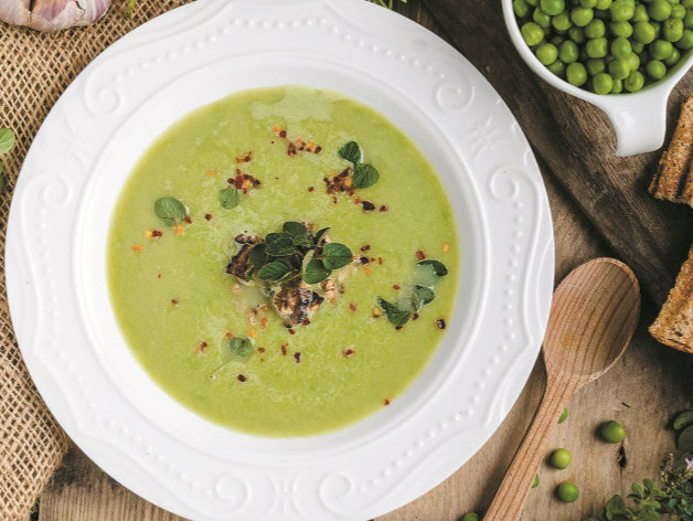 Receita de sopa aveludada de ervilhas