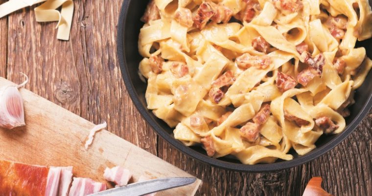 Receita de tagliatelle com bacon