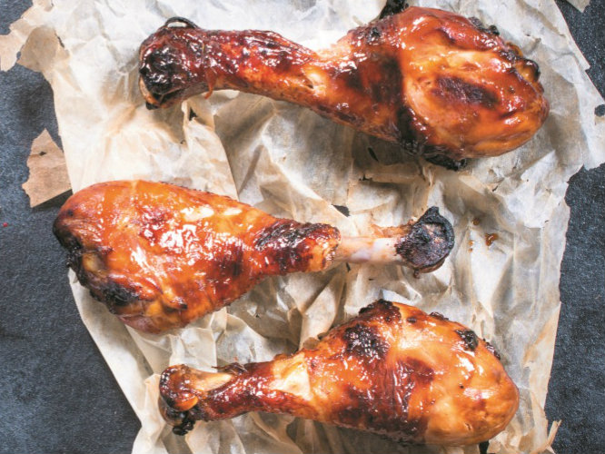 Pernas de frango com cebola