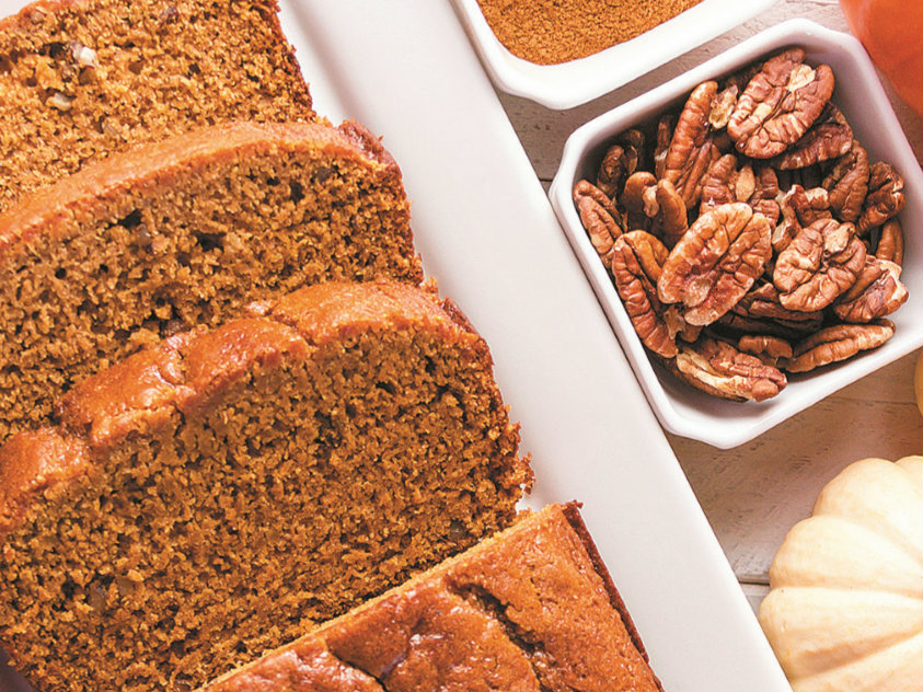 Pão de abóbora e nozes para partilhar