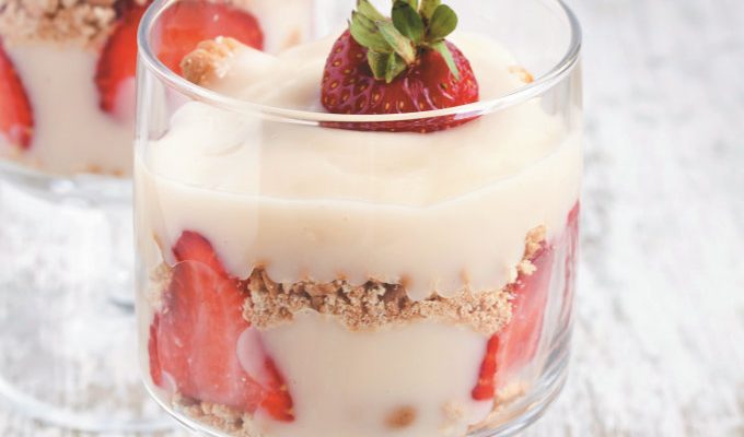 A fresca receita de delícia de morango