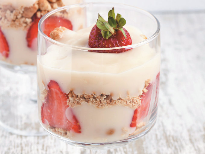 A fresca receita de delícia de morango