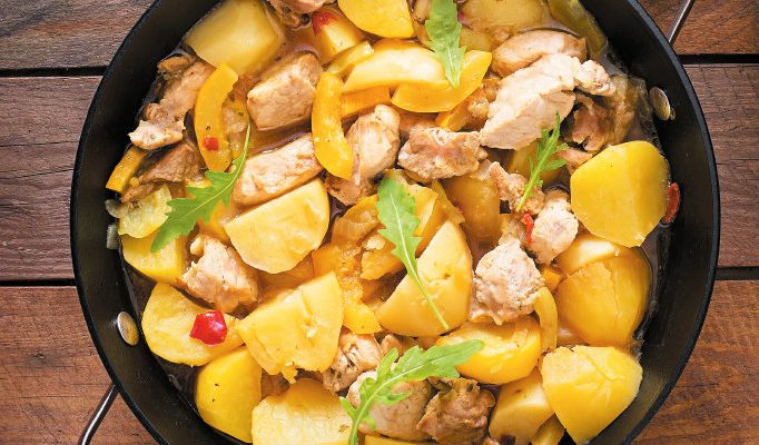 Carne de porco com batata-doce