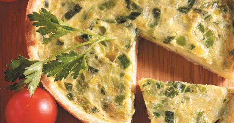 Experimente esta quiche de alho francês