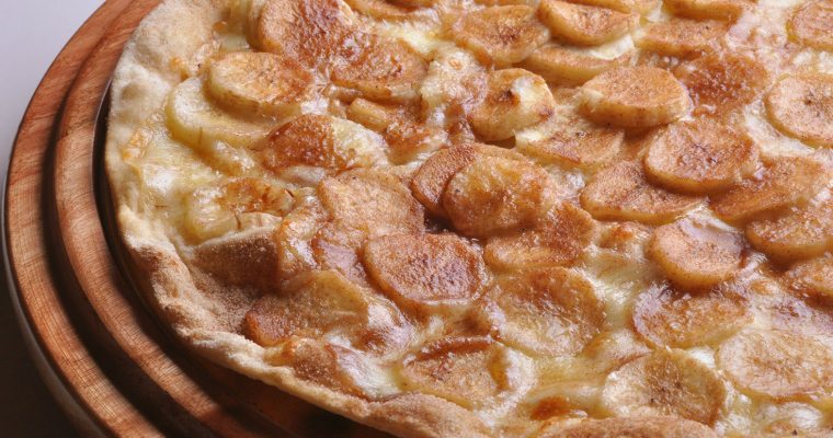 Pizza de leite condensado e banana