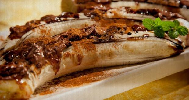 Receita de banana assada com chocolate