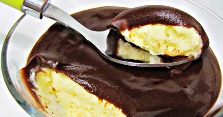 Receita mousse de baunilha com cobertura de chocolate