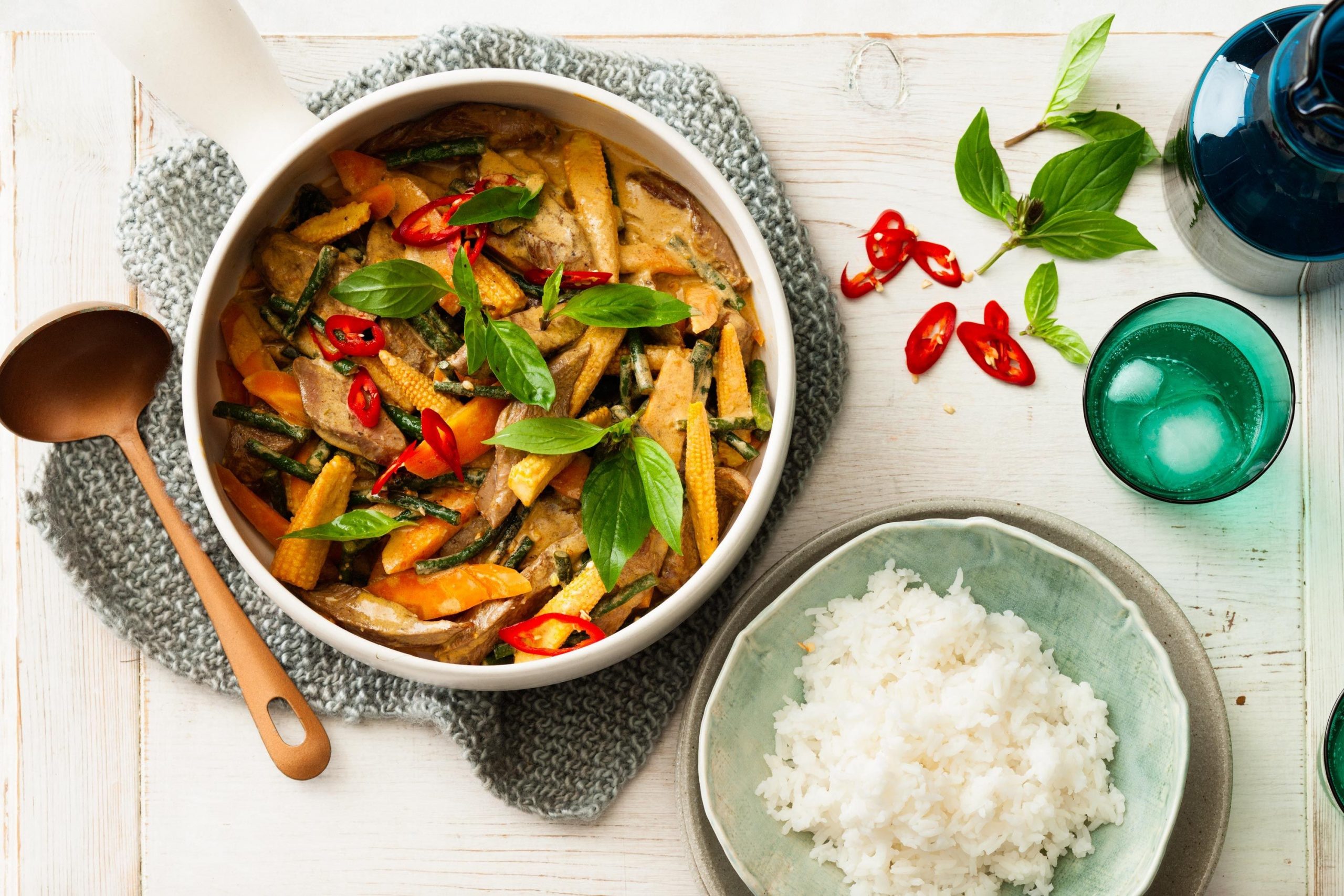 Caril de cordeiro tailandês