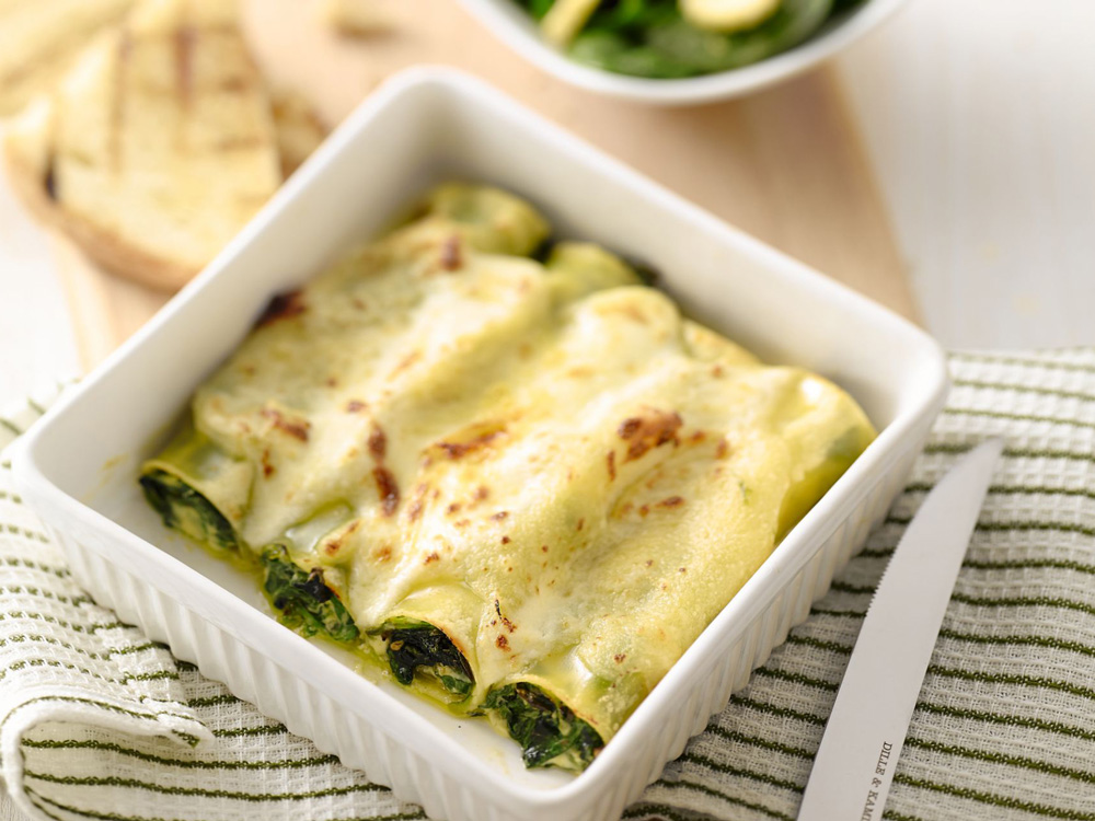 Receita fácil de canelones de espargos