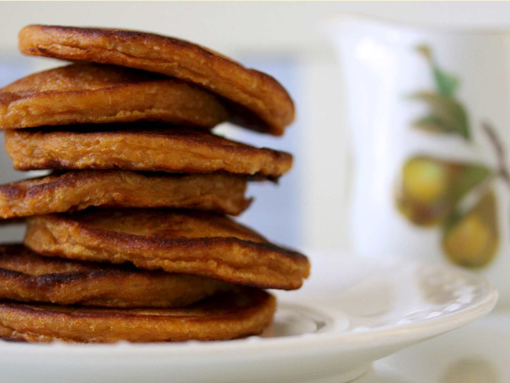 Receita de panquecas de batata doce