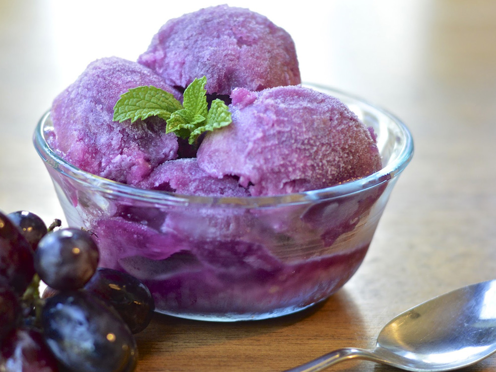 Receita de sorbet de uva