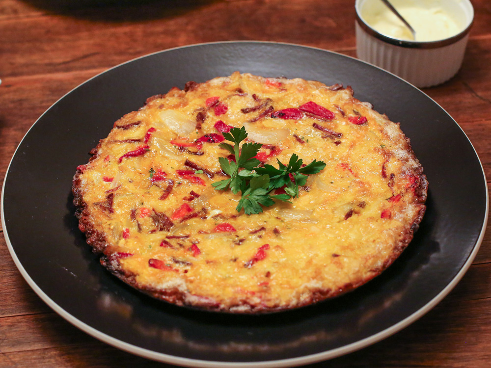 Receita de tortilha de chouriço