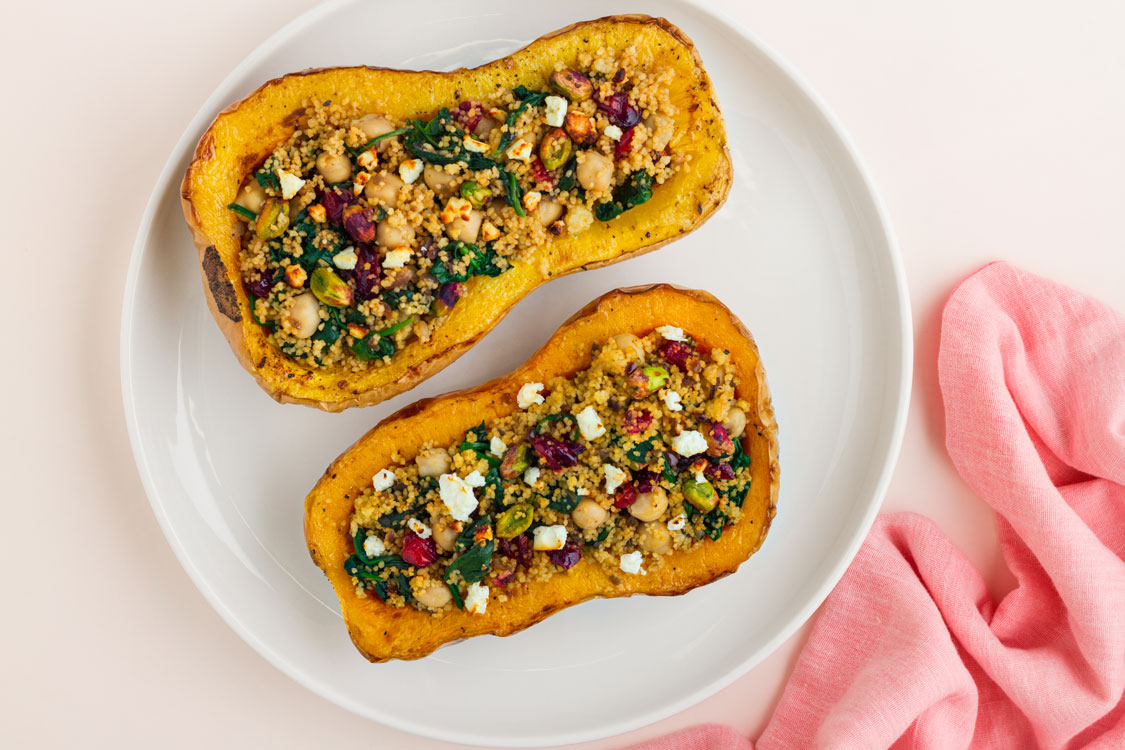 Abóboras recheadas para manter a linha