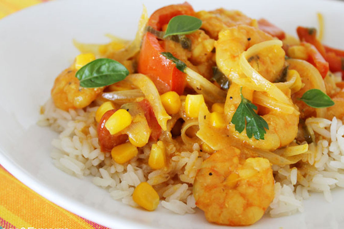 Receita de camarão com caril, a fusão de sabores