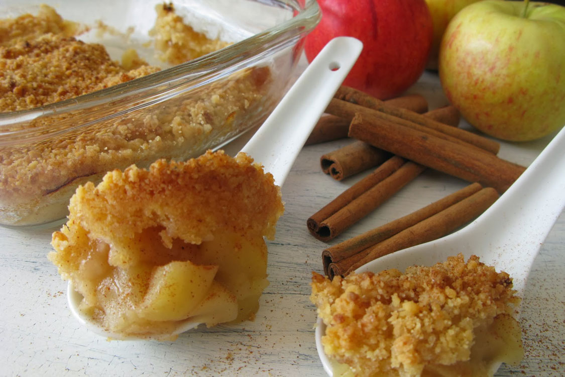 Crumble de maçã, uma mistura de sensações