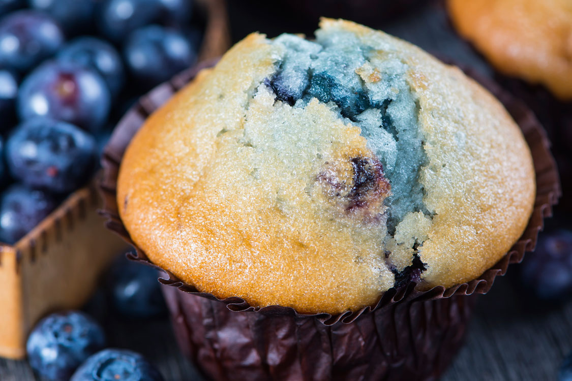 Muffins de mirtilo à londrina