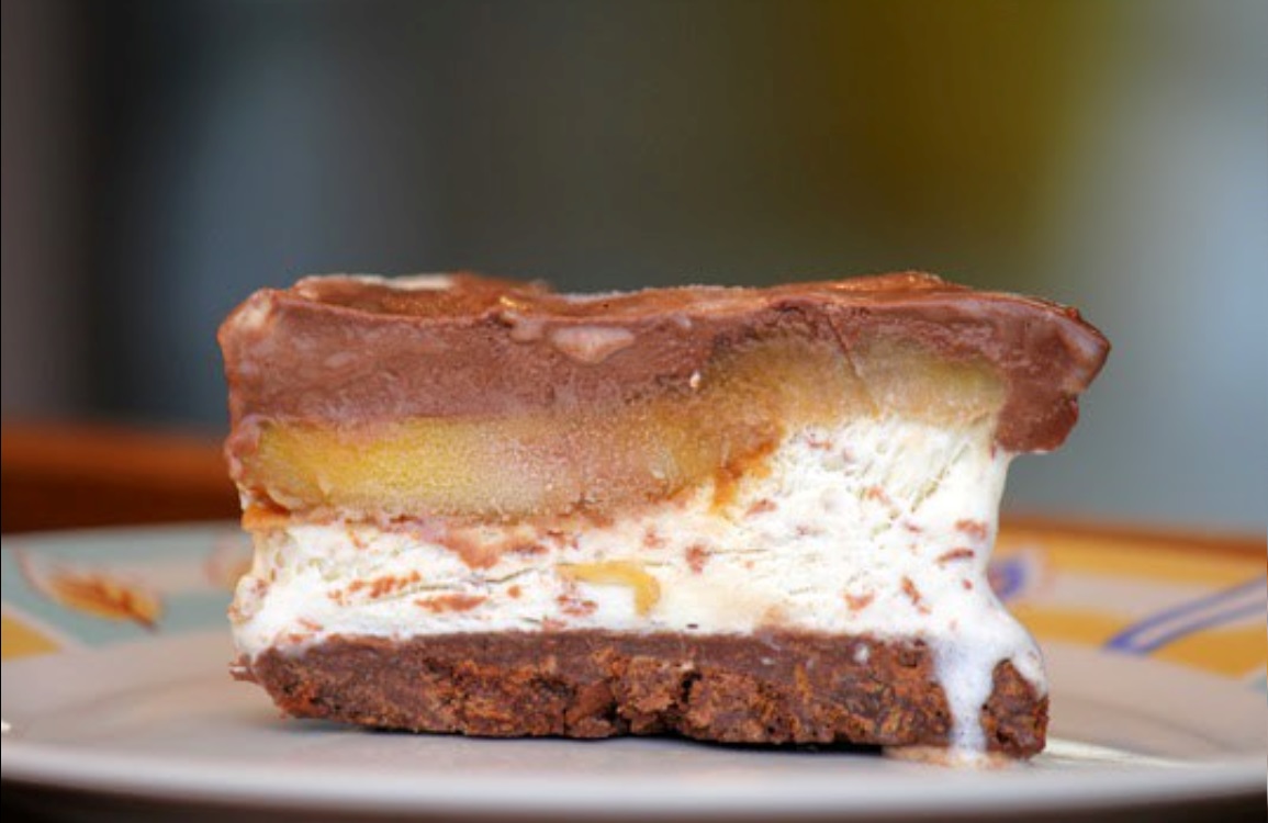 Torta de gelado com banana