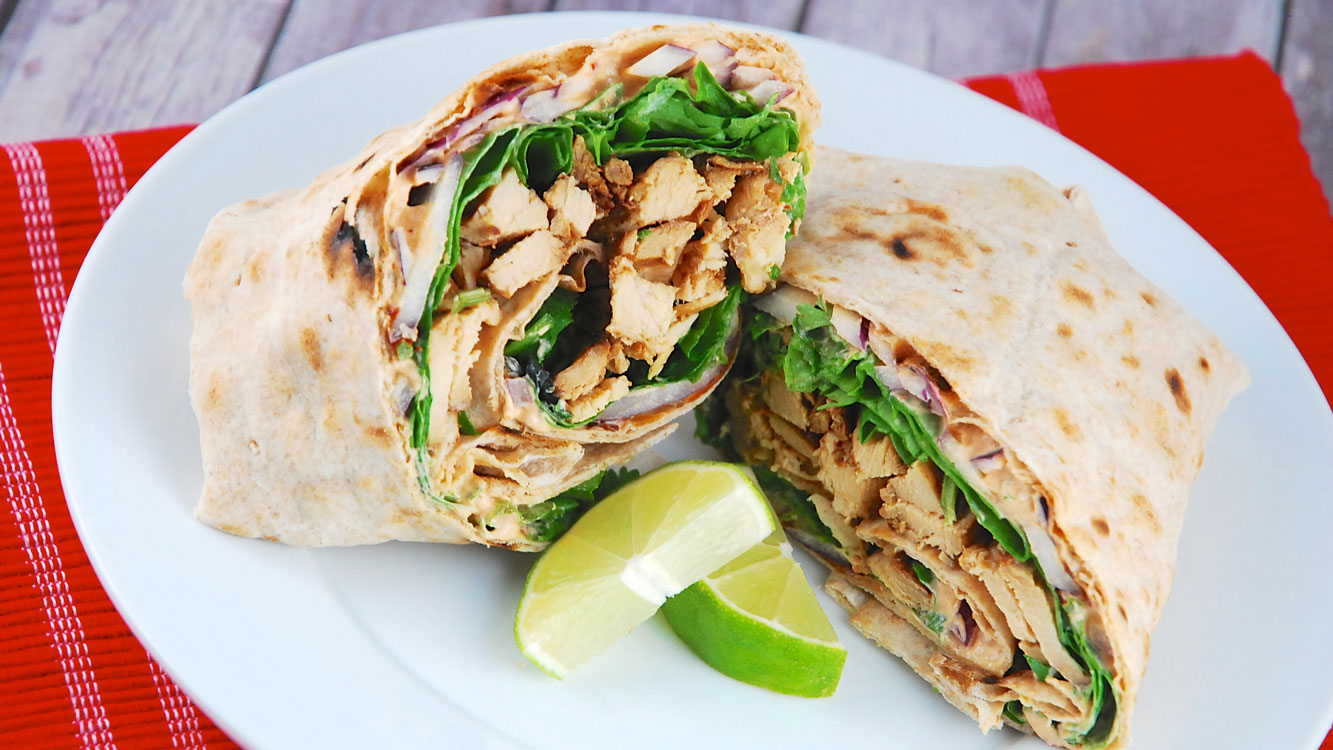 Um wrap de peru que não é fast food