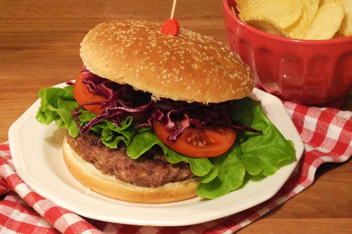 Estou com desejos de hambúrguer de peru