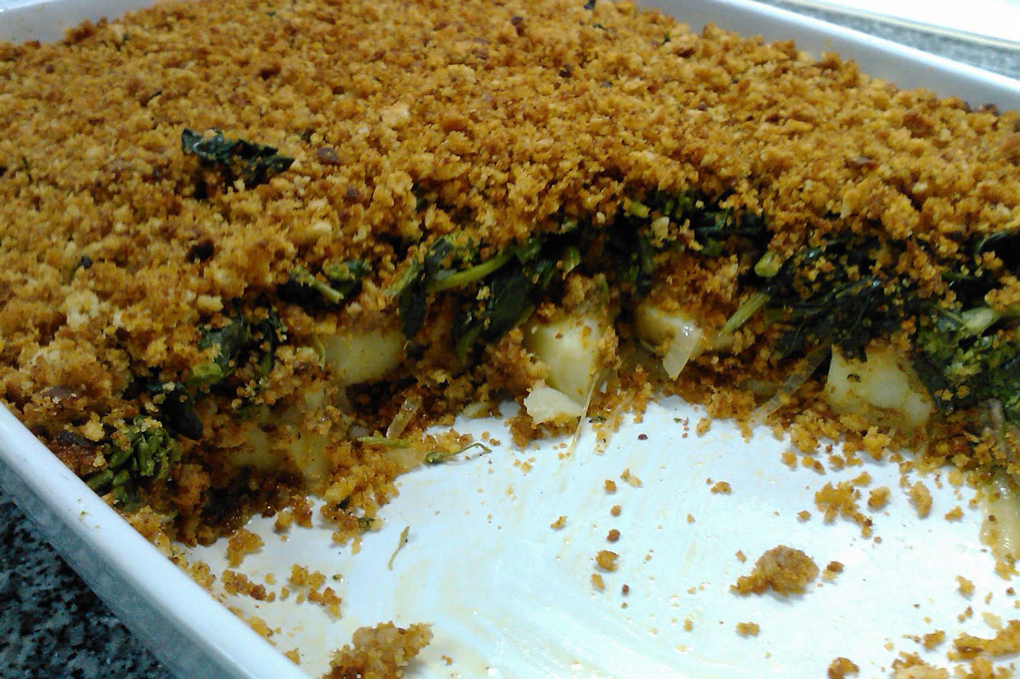 Receita de empadão de espinafres com alheira