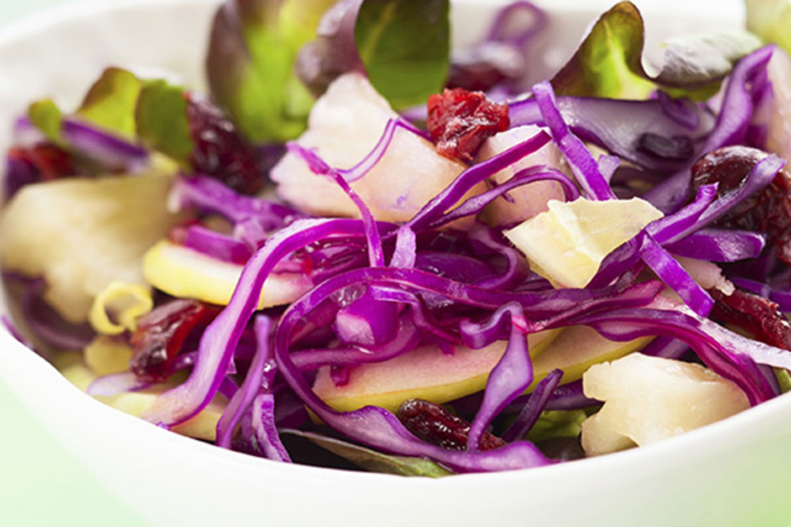 Salada de couve roxa e romã