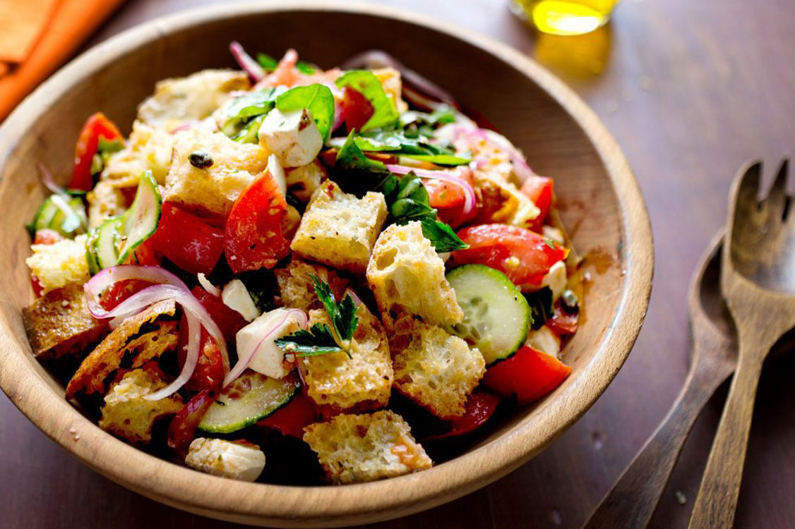 Receita italiana Salada Panzanella