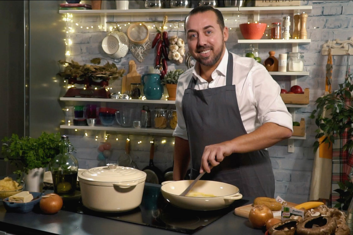 Risoto de cogumelos Portobello e alheira