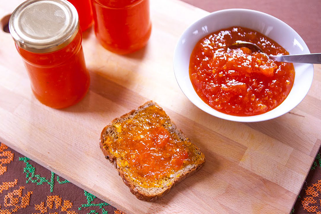 Doce de abóbora com calda