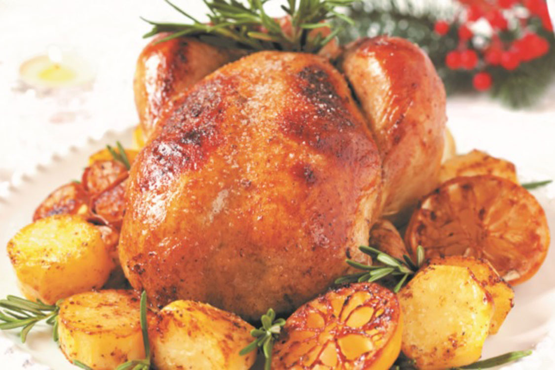 Frango assado de Natal é o prato ideal para quem adora carne!