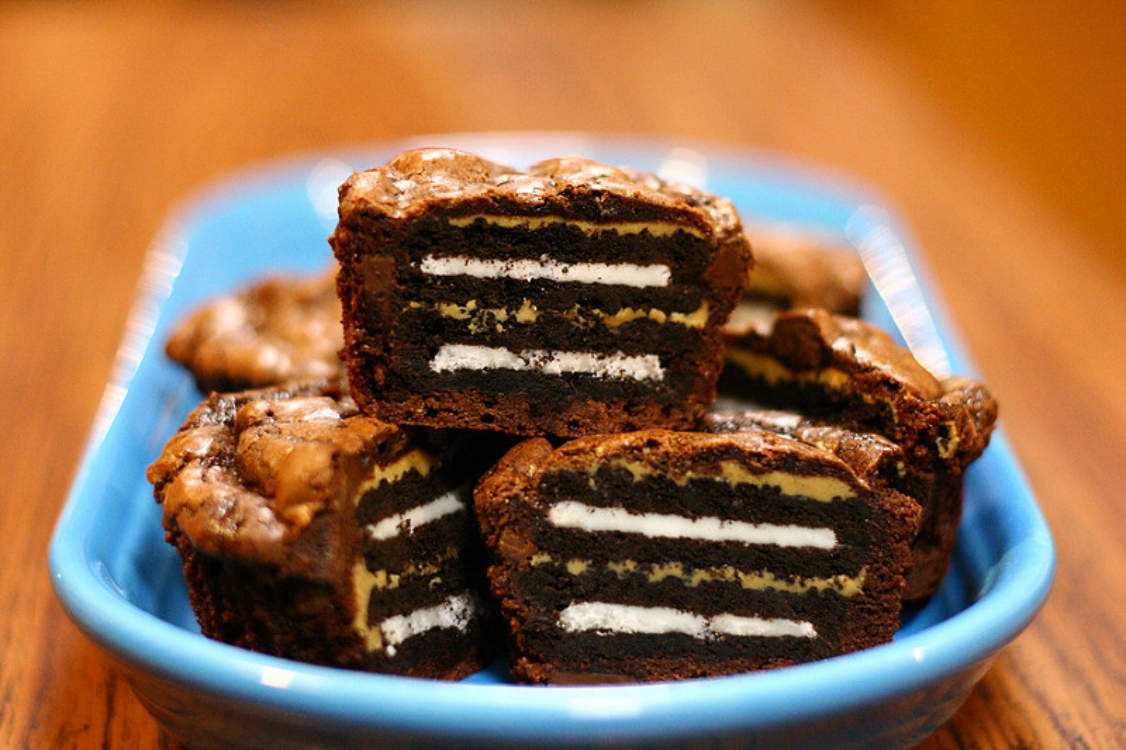Brownies de Oreo e manteiga de amendoim
