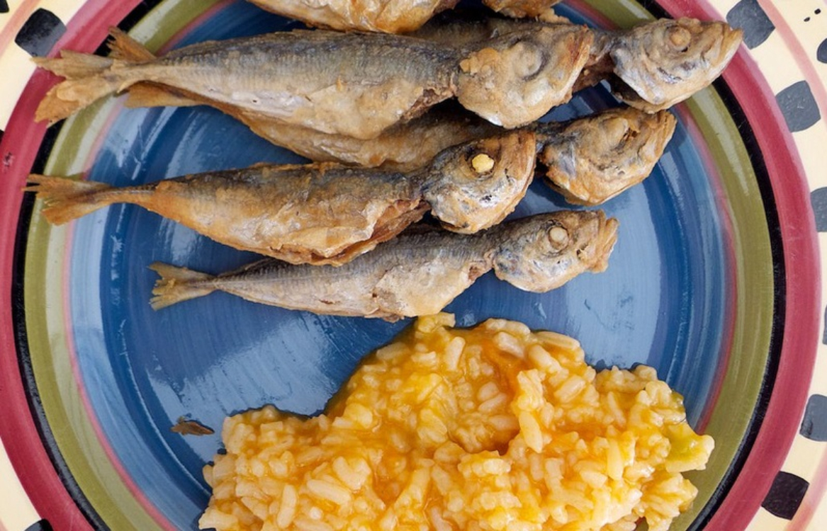 Jaquinzinhos com arroz de tomate