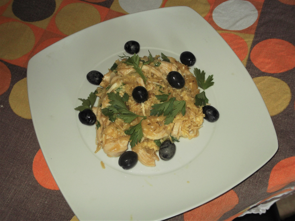 Receita de frango à brás