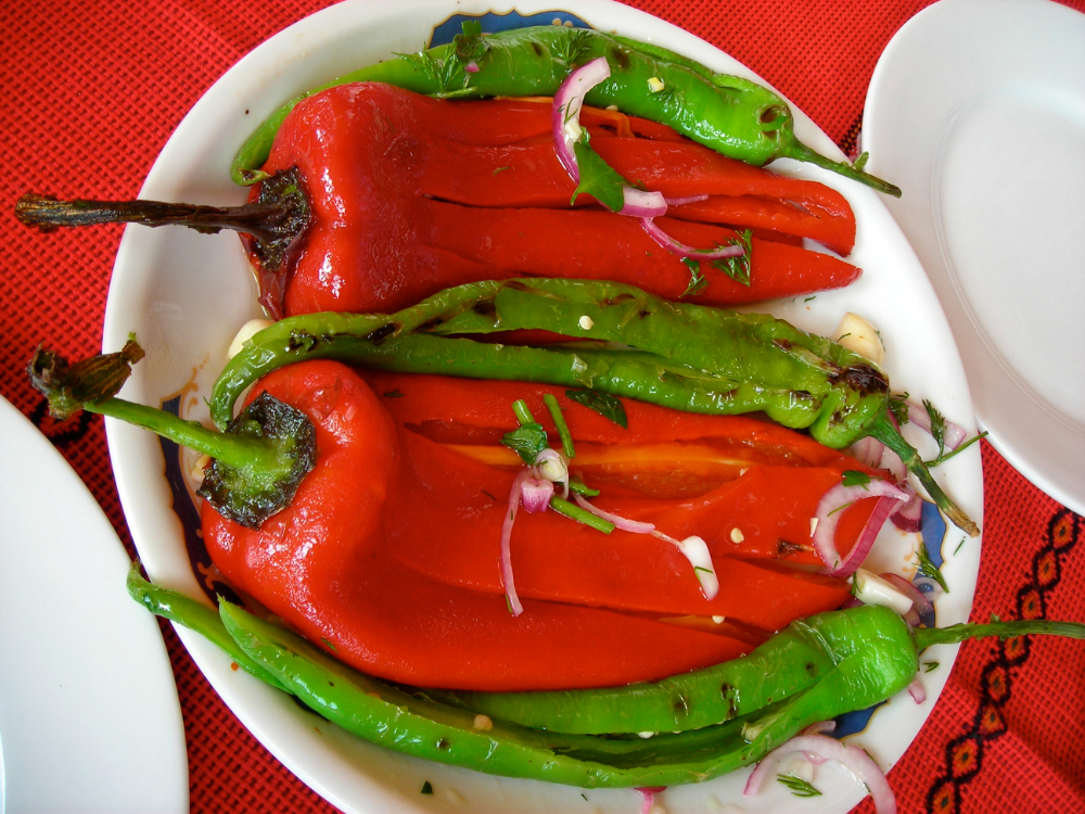 Pimentos assados no forno