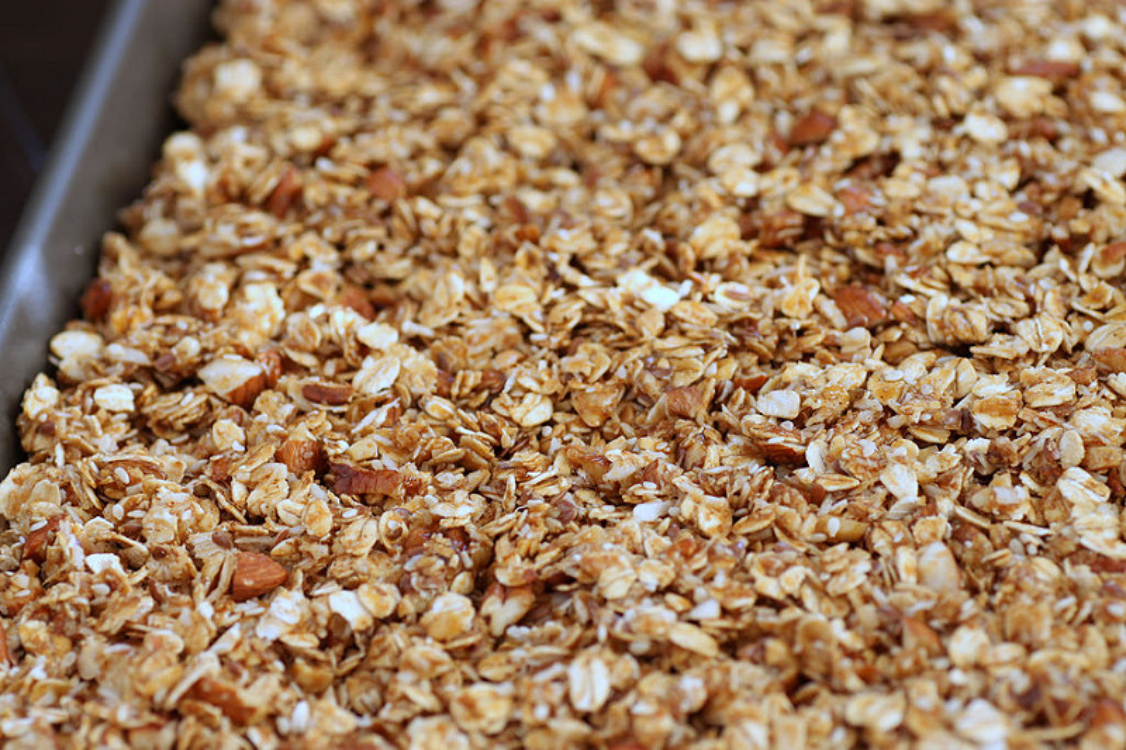 Granola de flocos de aveia integral