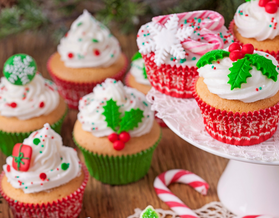 Cupcakes de limão com merengue para um doce Natal!
