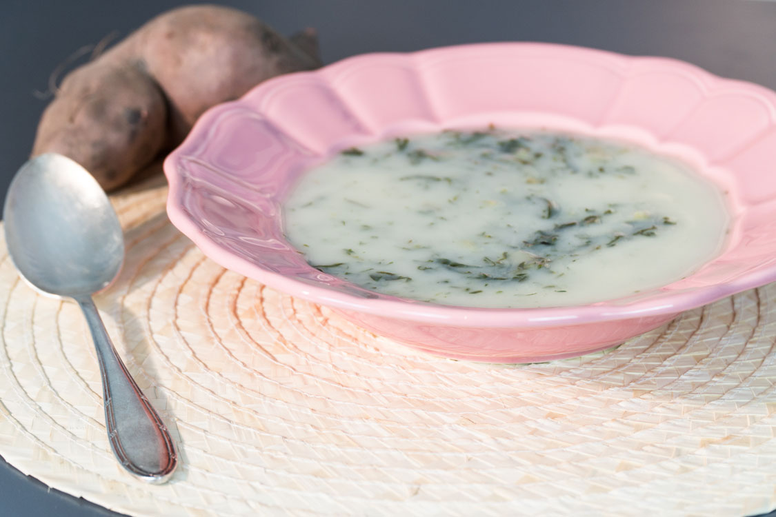 Caldo verde com batata-doce