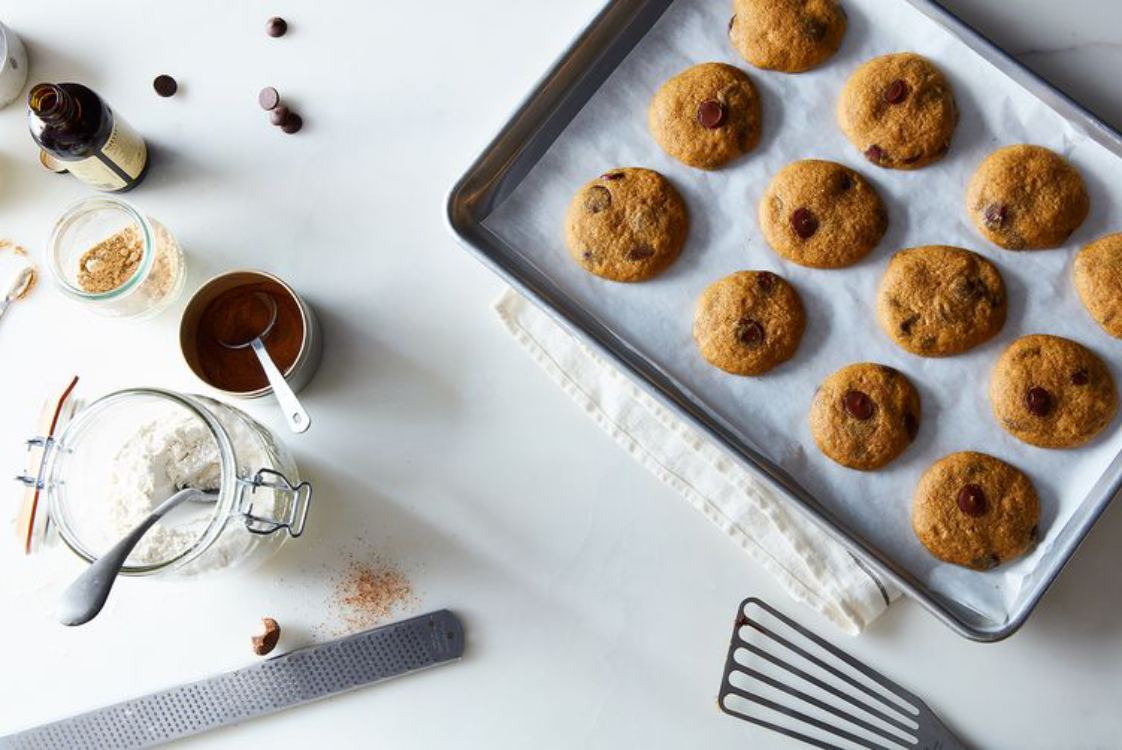 Bolachas de abóbora e chocolate