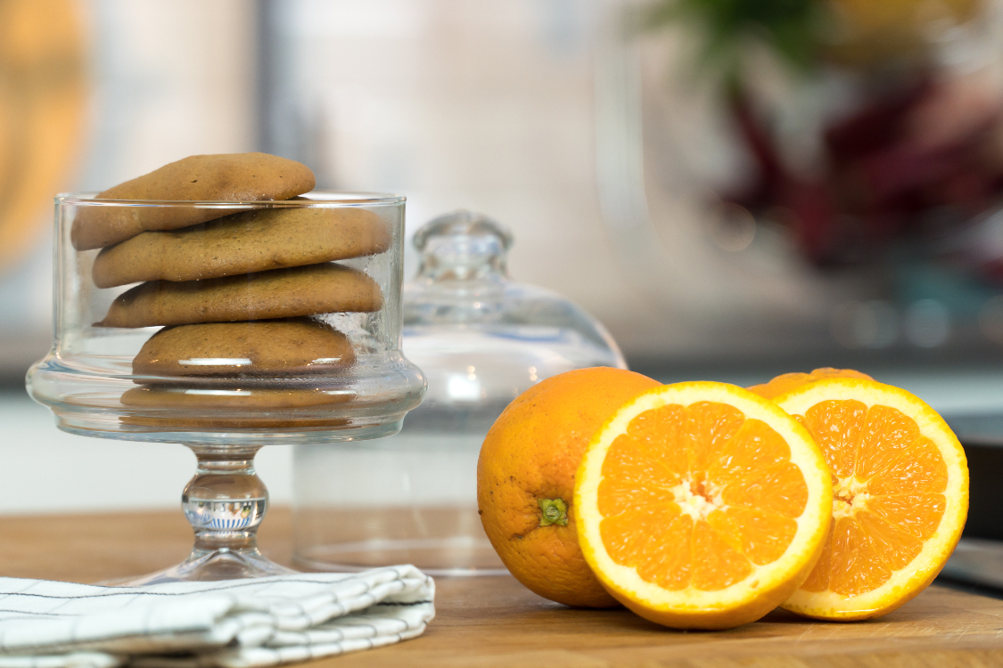 Bolachas de laranja com farinha de centeio