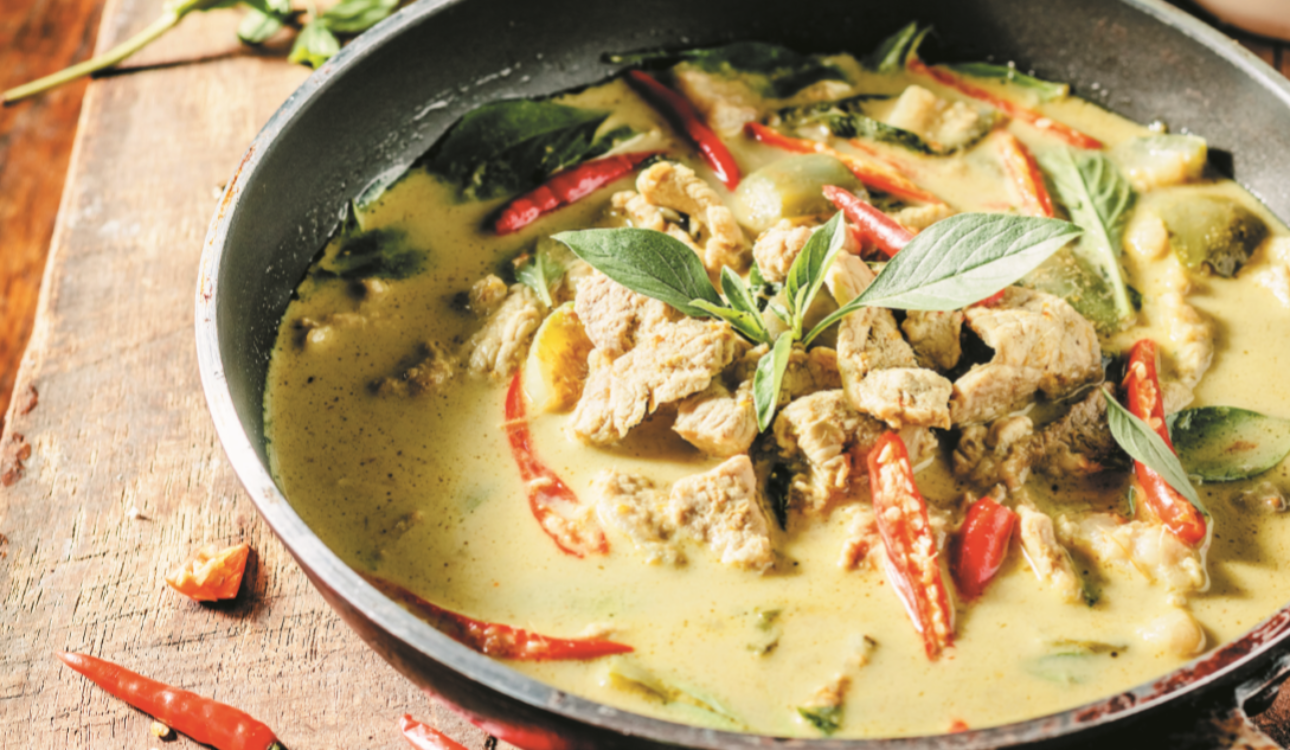 Caril verde de porco