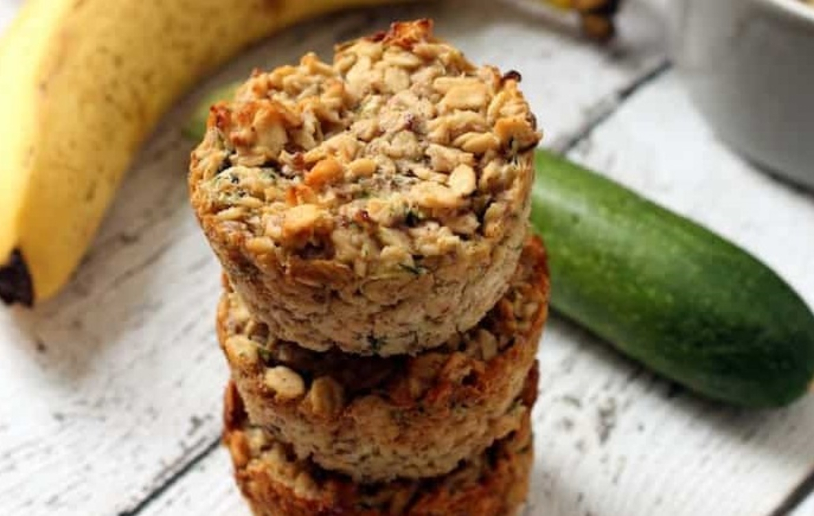 Muffins de banana, curgete e aveia: com apenas 134 calorias!