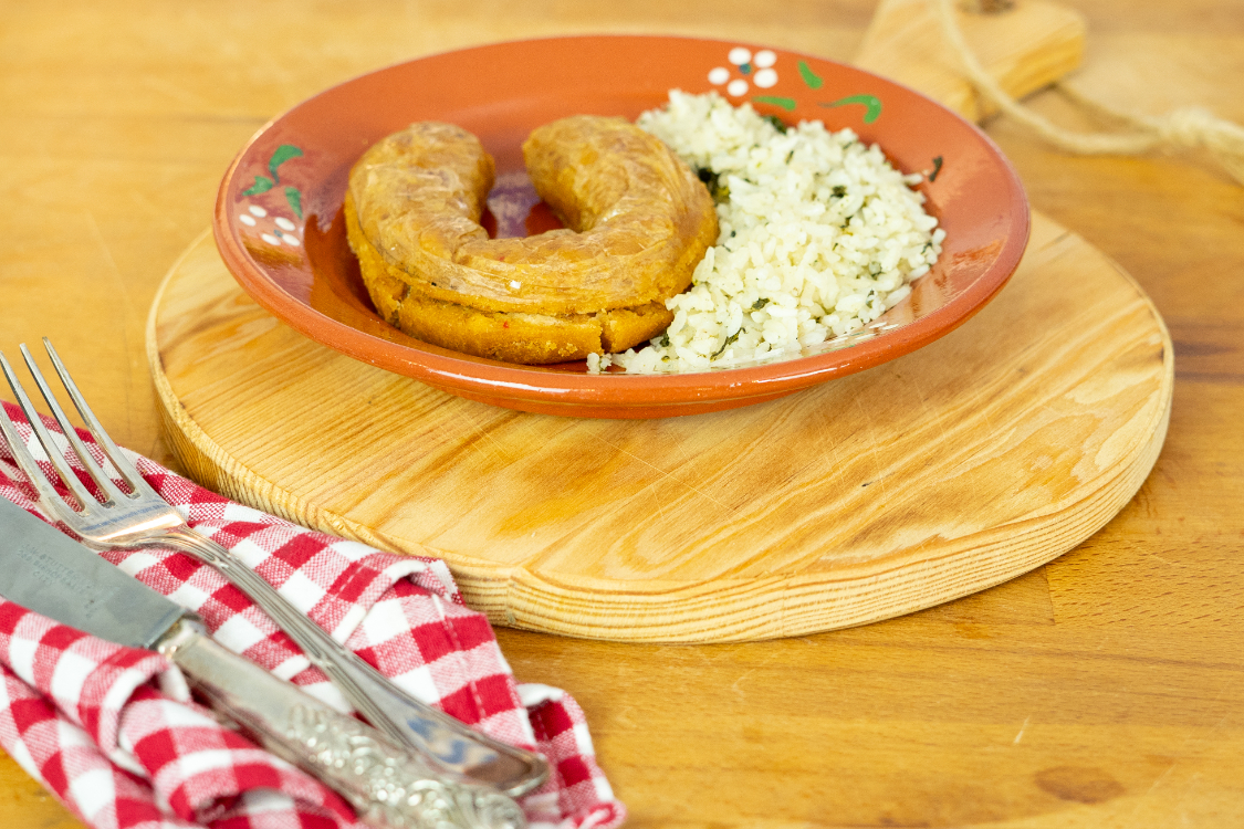 Receita de alheira com arroz de grelos