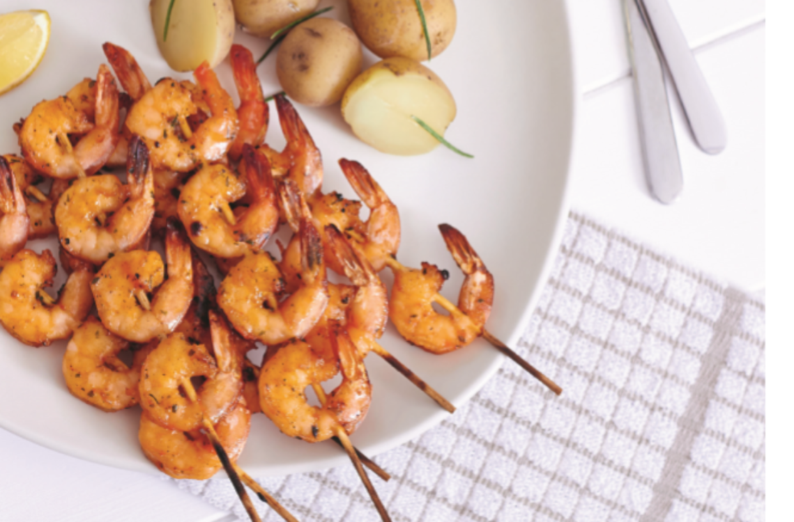 Receita de camarão no espeto para o São Pedro